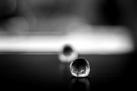 Two marbles with one in focus