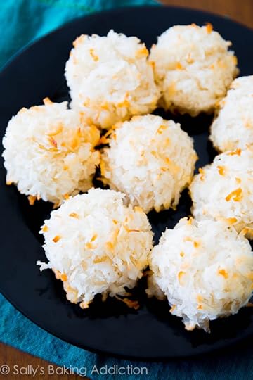 Favorite Coconut Macaroons - chewy, moist, 4 ingredients! Get the easy recipe at sallysbakingaddiction.com