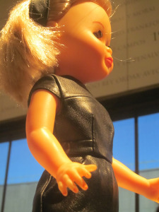 Nancy in leather.