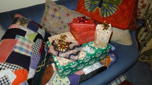 Presents! And some rather good sofa cushions! (Fallout from Third House. Sigh.)
