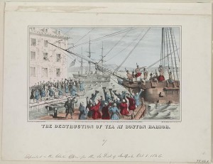 The destruction of tea at Boston Harbor. 1846. Prints and Photographs Division. 