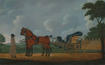 A Gentleman with his Pair of Bays Harnessed to a Curricle, John Cordrey