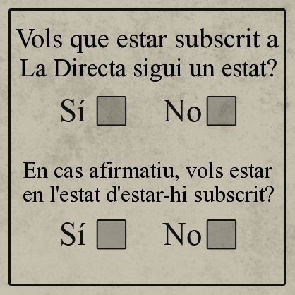Consulta sobre l'estat d'estar subscrit a La Directa.