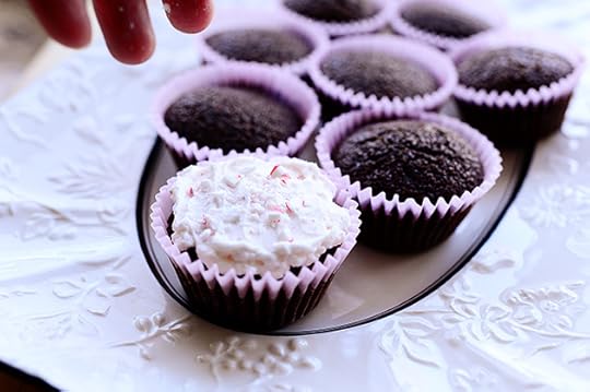 Chocolate Cupcakes with Peppermint Frosting