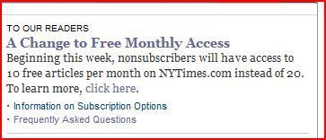 Times cuts down on free access