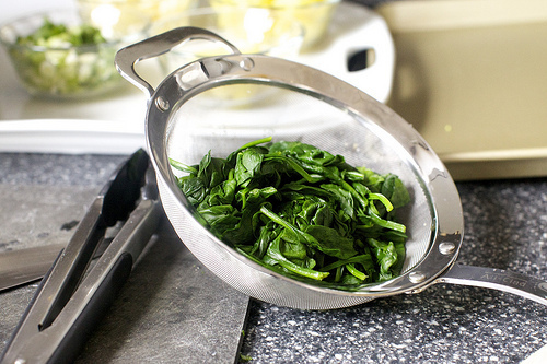 wilted spinach, to squeeze out