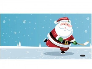 Santa - Playing Hockey