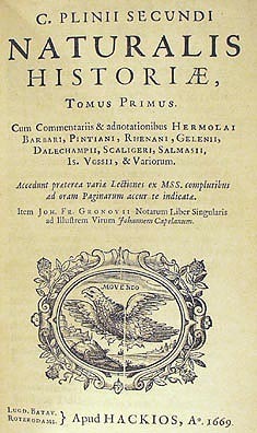 Naturalis Historia, 1669 edition, title page. ...