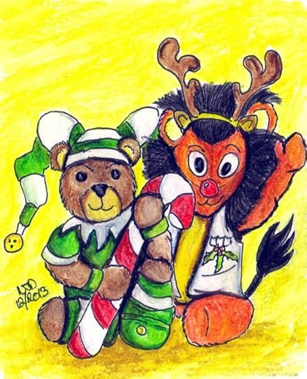 Archer and Fernando as an Elf and Reindeer