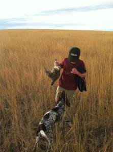 Tommy and Brandy with our first sharptail of 2011. 
