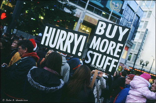 Activists in Seattle mocking Black Friday sales.