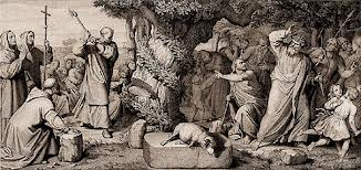 Depiction of St. Boniface cutting down Thor's Oak.