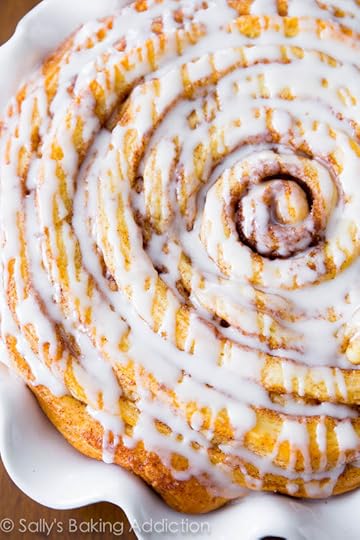 Giant Cinnamon Roll Cake - soft, fluffy, and extra large! Get the recipe at sallysbakingaddiction.com
