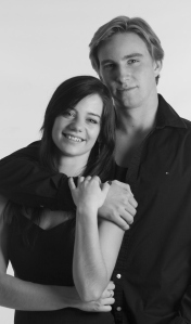 christa and justin black and white