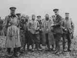 British and German soldiers meeting in No Man's Land during the Christmas Truce of 1914.