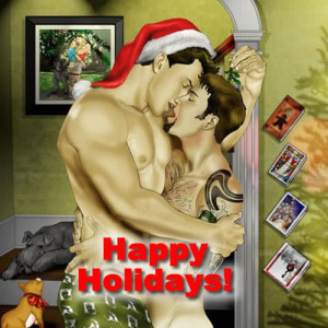 MerryChristmasGayKiss1