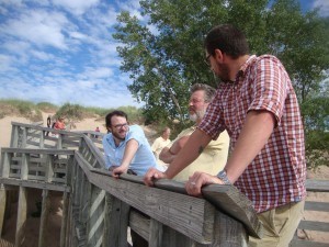 Members of the BULL Men's Fiction staff include, from left, Tim Chilcote, Senior Editor; Jared Yates Sexton, Managing Editor; Michael Goodell, Editorial Board member.