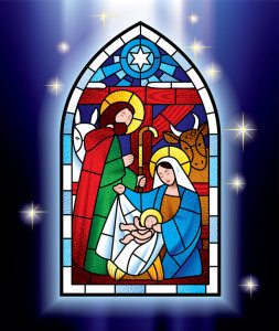 Christmas stained glass window