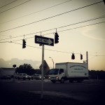 On the way home. I was safely stopped at the red light!