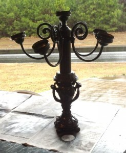 Completed candelabra minus the candles.