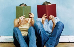 people reading books