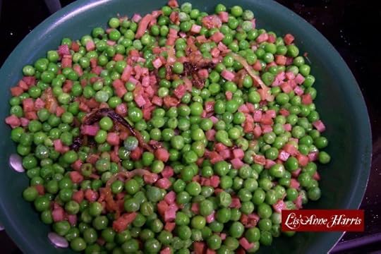 Easy Sautéed Peas with Ham & Shallots | Lis'Anne Harris