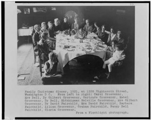 Family Christmas dinner. 1921. Prints and Photographs Division
