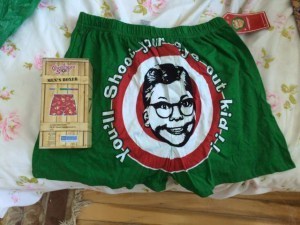 A Christmas Story-themed boxers.