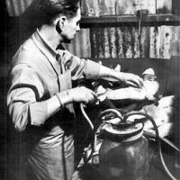 Ed Ricketts dissecting a shark in his lab, 1945 Photo by Peter Stackpole SU Archive #158. (Yes, most amazingly, this photo was taken by Eric Stackpole's grandfather.)