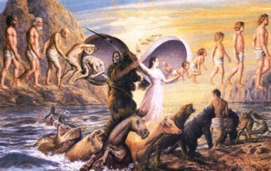 An artist's depiction of reincarnation