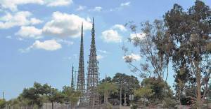 Watts Towers in Los Angeles, built by Simon Rodia.