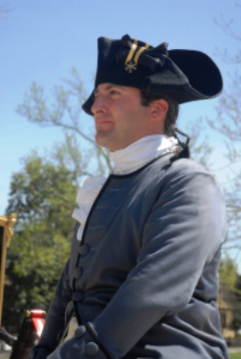 Colonial Williamsburg reenactor on horseback