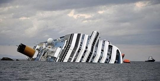 Costa Concordia on Its Side