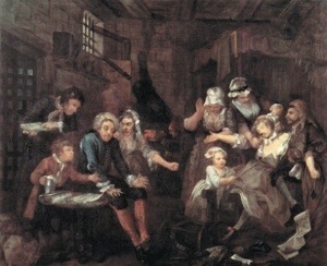 “The Prison,” from A Rake’s Progress (1733), by William Hogarth