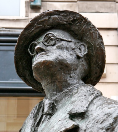 James Joyce statue in Dublin, Ireland.
