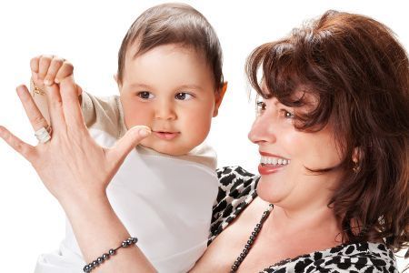 Older Mother with Son