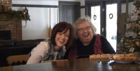 Ann and Liz Laughing at the Farm