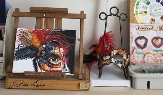 Warrior Princess Painting on Easel