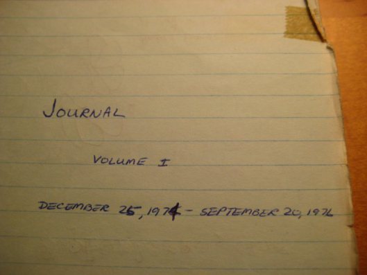 Yes, this was the very first volume of my journal.