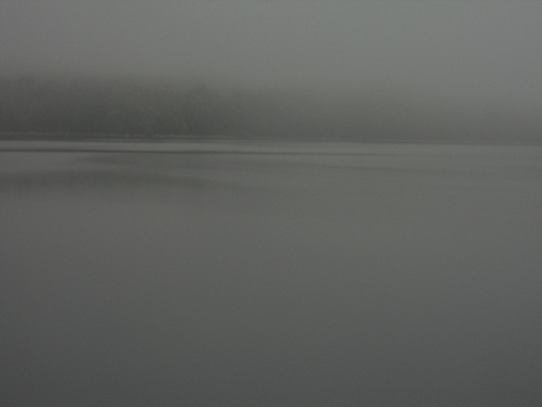 Zen painting: lake in mist