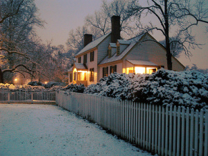 Colonial Home at Christmas
