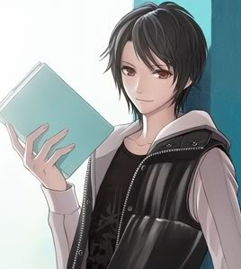 anime guy with black hair photo: Anime guy black hair and notebook Notebooksmilingblackhair.jpg