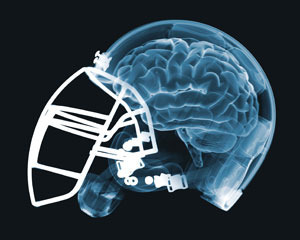 brain in a football helmet