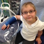 The Menace broke her arm