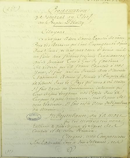Manuscript of Haitian declaration of independence