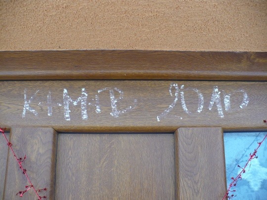 Czech doors inscribed with Epiphany blessing