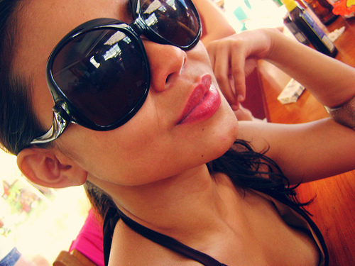 Girl wearing sunglasses