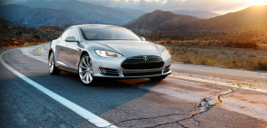 Tesla Model S on the road