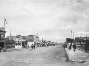 During the summer of 1917, 18 blocks of 12-foot concrete sidewalks and two blocks of 6-foot sidewalks were constructed in downtown Anchorage. The townsite at that time had more than 1,349 buildings, five churches, electric lights and telephone systems.