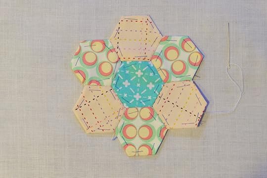 Hexi Patchwork Fabric Coaster Made Peachy
